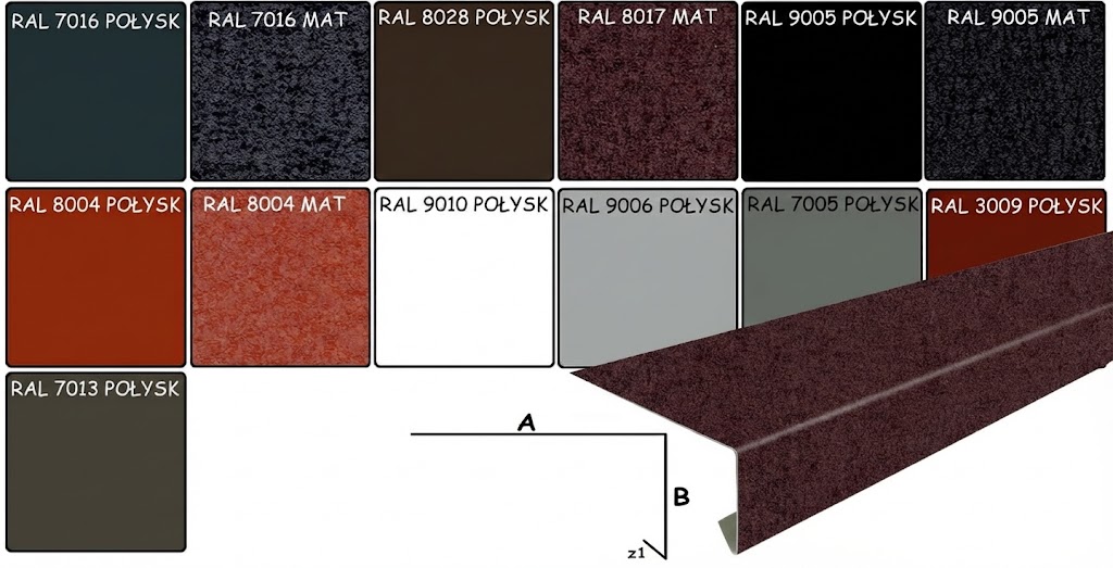 Pas nadrynnowy na dach płaski - aluminium A02 A02-PAS-001-1OK6M 67433088223644 Profile balkonowe AVZ